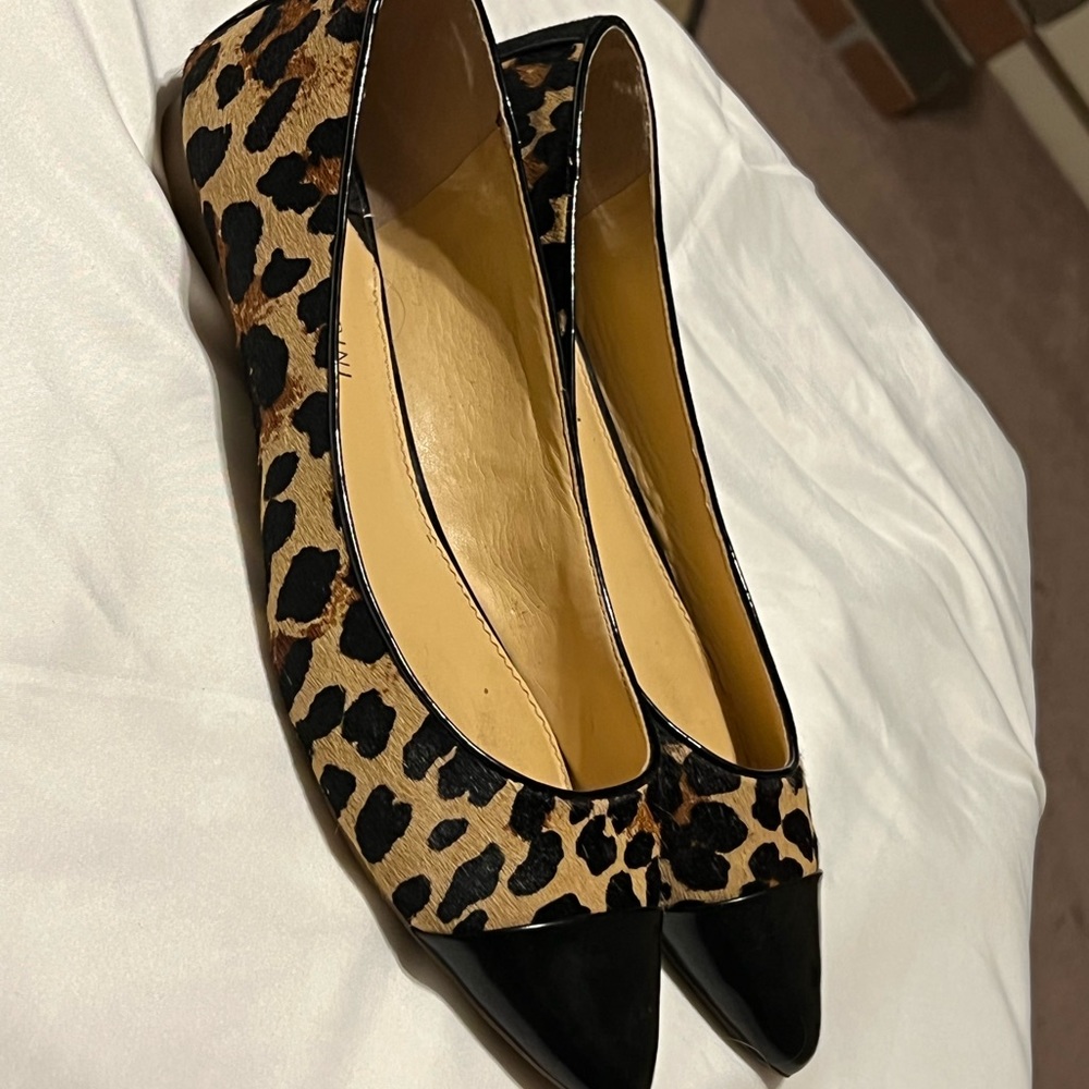 Sz 9.5 Cheetah Calf Hair Leather ballerina flats Gianni Bini - Picture 5 of 13